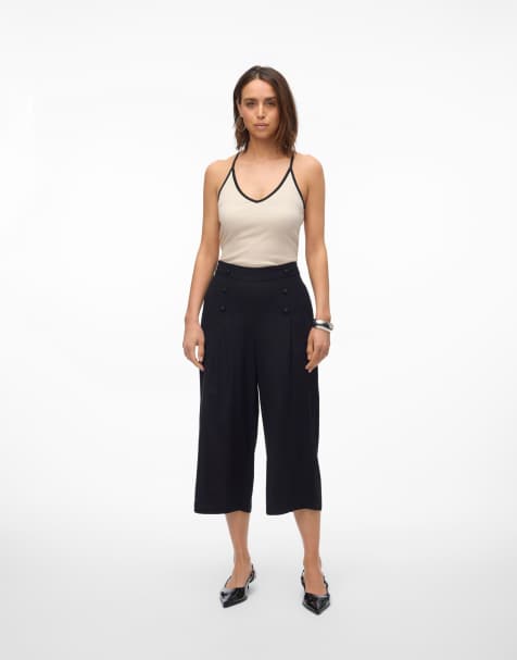 Vero Moda Culotte trousers in black