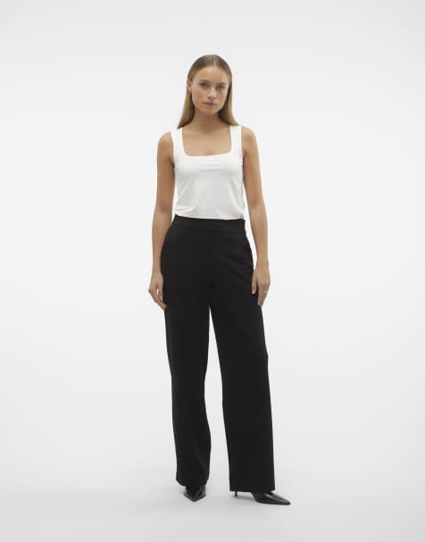 Vero Moda Wide leg trousers in black