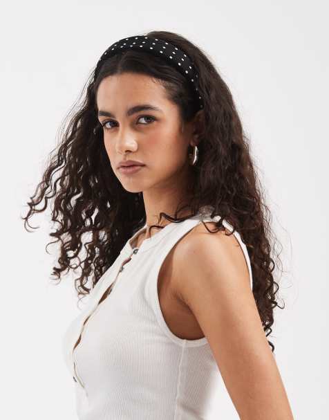 Vero Moda – Czarno-kremowa opaska na głowę w groszki - view 1