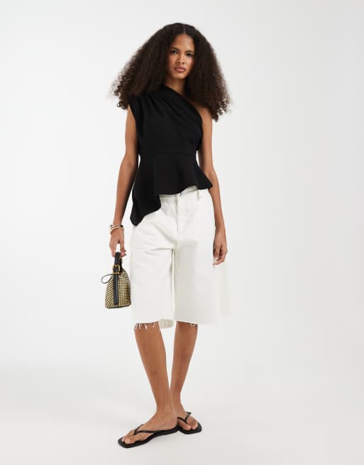 Vero Moda – Czarny asymetryczny top na jedno ramię, 2 z 4
