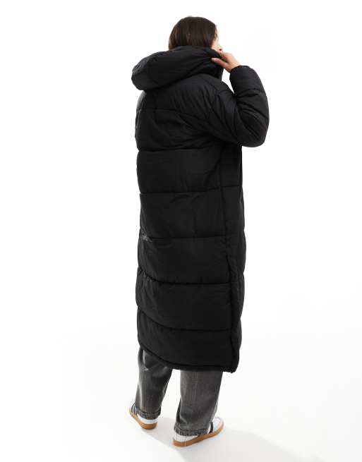 Vero Moda – Czarny ocieplany płaszcz o wydłużonym fasonie, 2 z 4