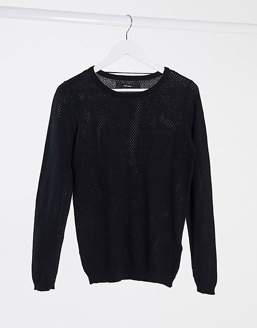 Vero Moda – Czarny sweter z okrągłym dekoltem