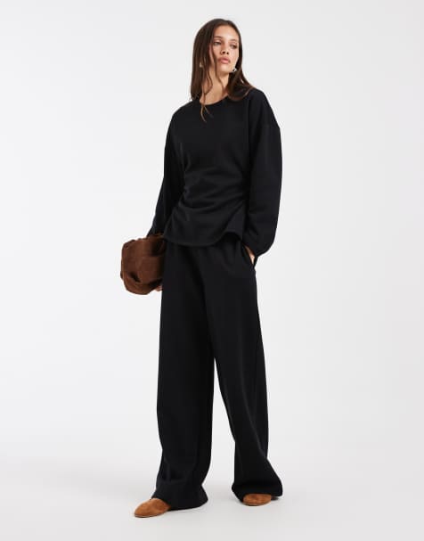 Vero Moda – Czarny zestaw: bluza ze zwężaną talią i joggersy z szerokimi nogawkami - view 1