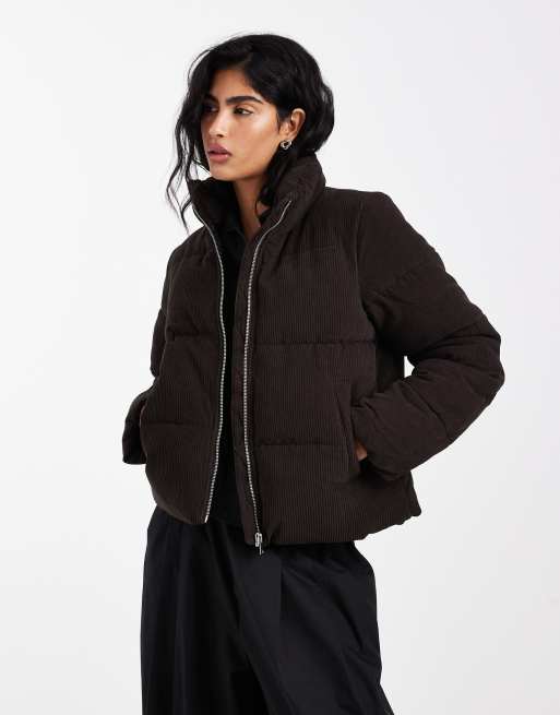 Vero Moda – Czekoladowa krótka kurtka ocieplana ze sztruksu, 2 z 4