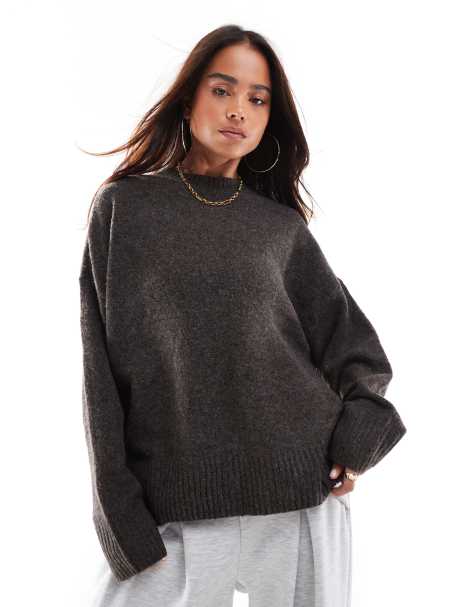 Vero Moda soft o-neck jumper in chocolate brown