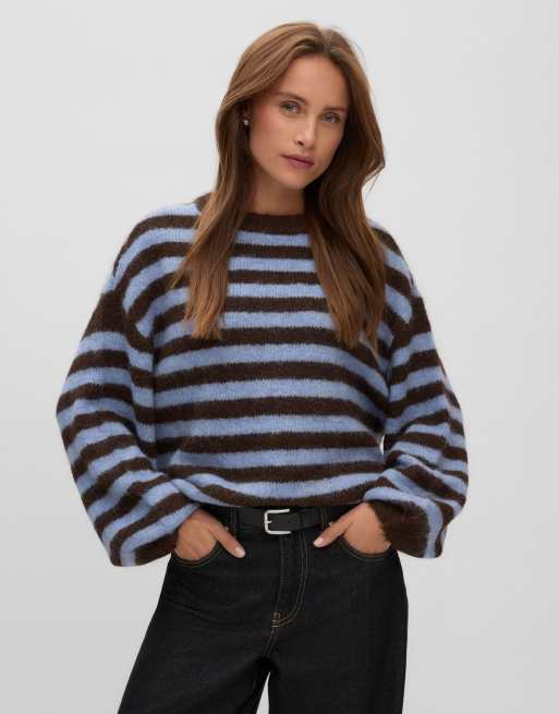 Vero Moda – Czekoladowy dzianinowy sweter zakładany przez głowę, 3 z 4