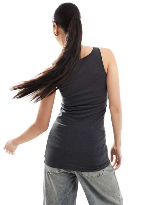 Vero Moda - Débardeur long - Gris foncé, 2 de 4