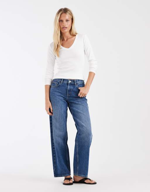 Vero Moda deep v-neck long sleeve t-shirt in white, 4 of 4