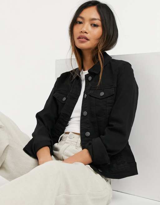 Grund høj enke Vero Moda denim jacket in black | ASOS