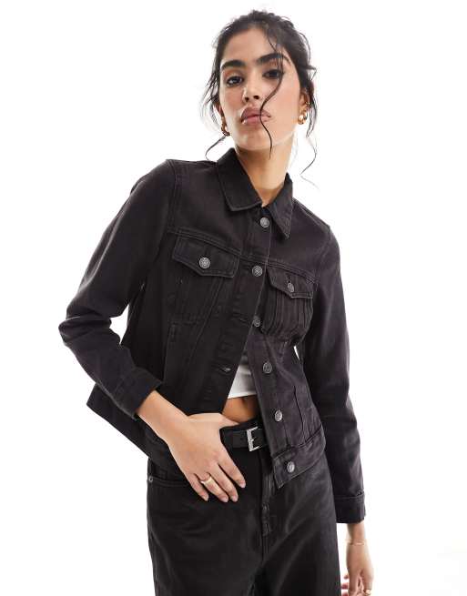 Asos black denim jacket womens hotsell