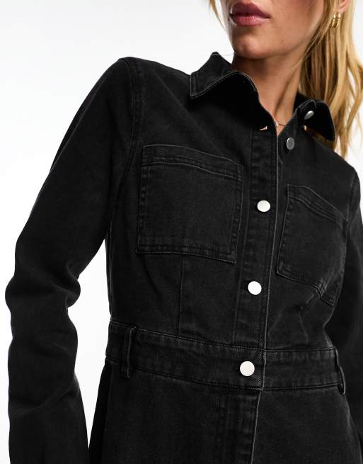 Womens longline outlet black denim jacket