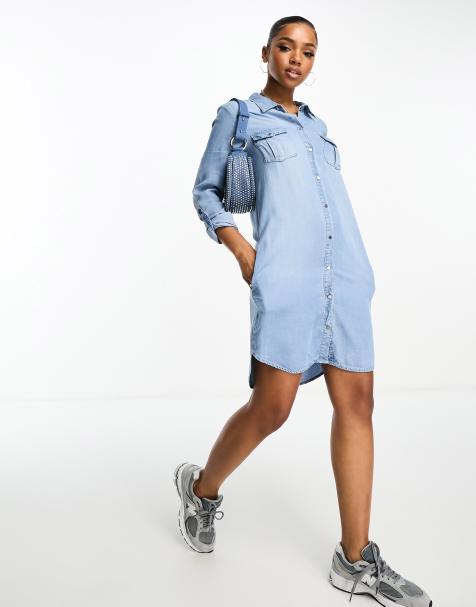 Denim dress with t hotsell shirt underneath