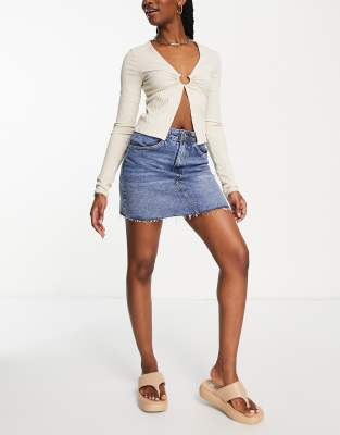 light denim mini skirt