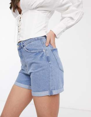 light blue mom shorts