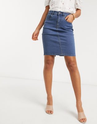 asos denim pencil skirt