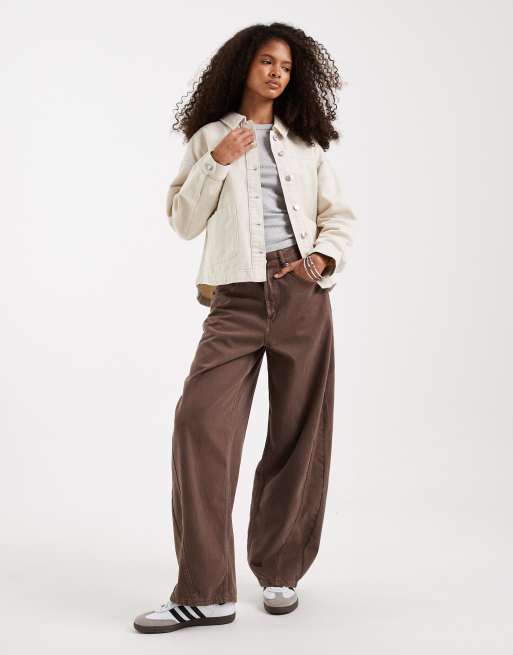 Vero Moda denim shacket with front pockets in cream, 2 of 4