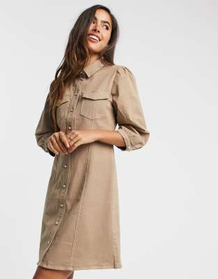 vero moda denim shirt dress