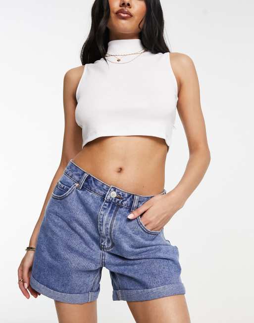 Vero Moda denim short in medium blue, 4 of 4