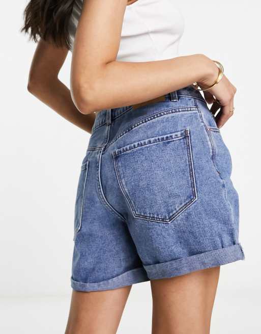 Vero Moda denim shorts in medium blue, 3 of 4