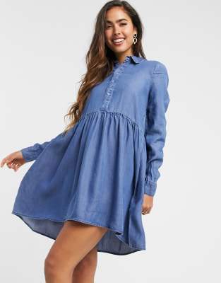 denim smock shirt dress