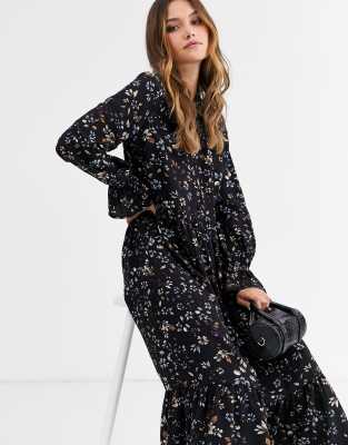 Vero moda ditsy shop tiered maxi dress