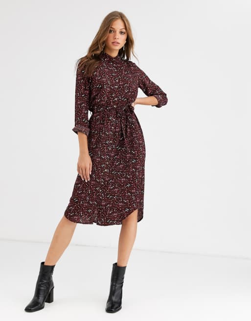 Vero Moda ditsy floral midi shirt dress