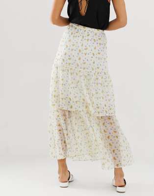 vero moda ditsy tiered maxi dress