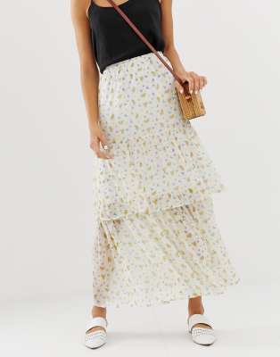 vero moda ditsy tiered maxi dress