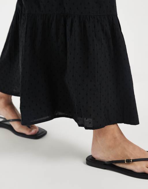 Vero Moda dobby texture boho maxi skirt in black, 4 of 5