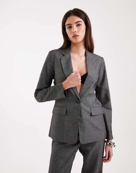 Vero Moda – Dopasowana nakrapiana czarna marynarka, część zestawu - view 1