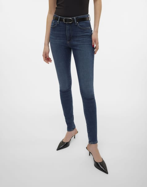 Vero Moda Skinny fit jeans in dark blue denim