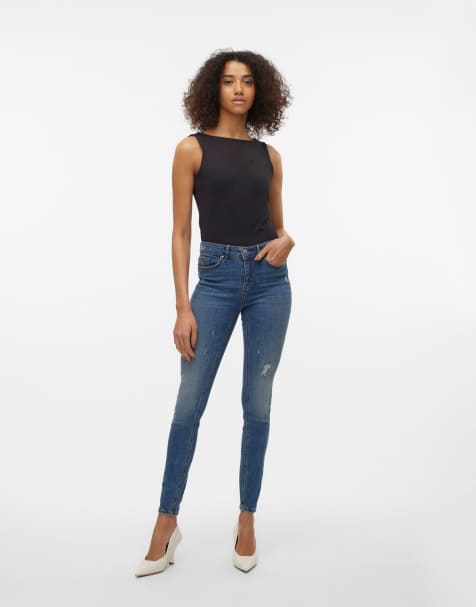 Vero Moda Skinny fit jeans in medium blue denim