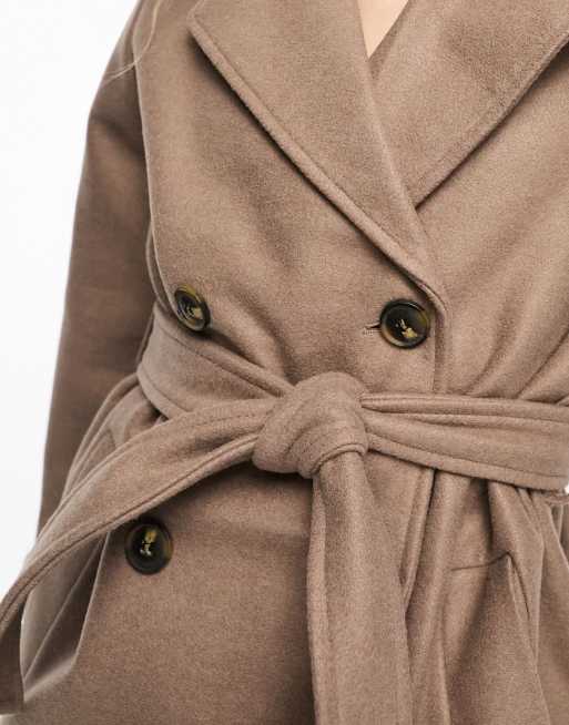 Vero Moda double breasted formal trench coat in brown