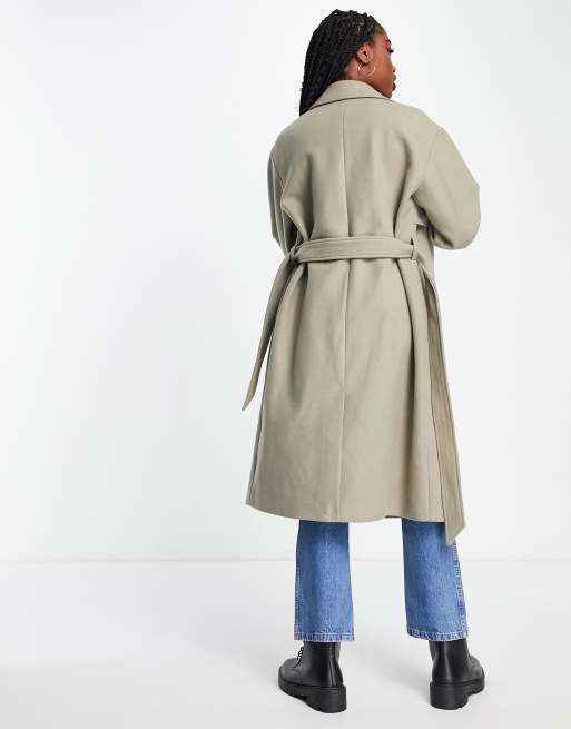 Vero Moda double breasted trench coat in pale khaki