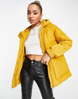 Vero Moda hooded padded jacket in yellow - ASOS Price Checker