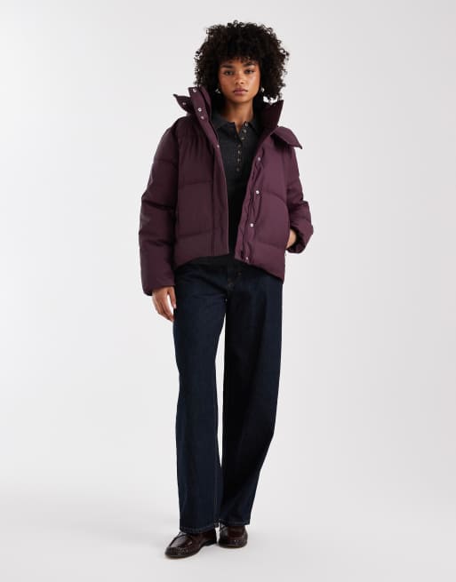 Vero Moda - Doudoune courte effet enduit - Bordeaux, 3 de 4