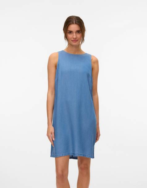 Vero Moda Dress in medium blue denim - view 1