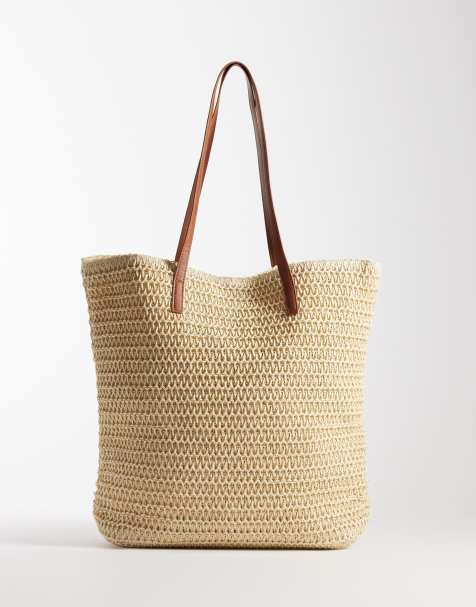 Vero Moda – Duża słomkowa torba plażowa typu tote w naturalnym kolorze - view 1