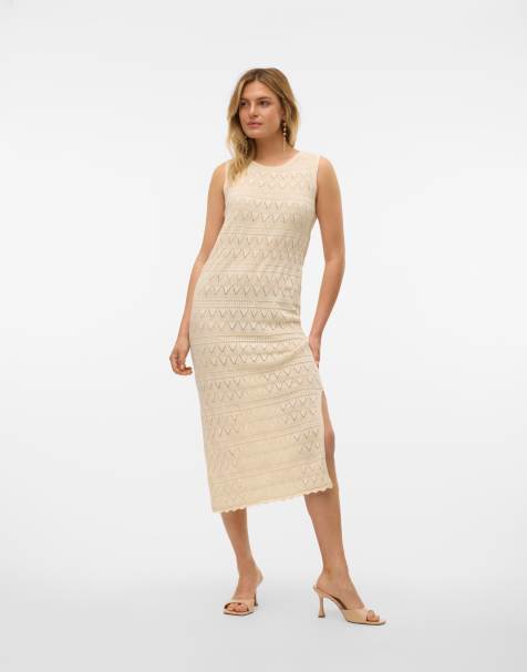 Vero Moda – Dzianinowa sukienka w kolorze neutralnym - view 1
