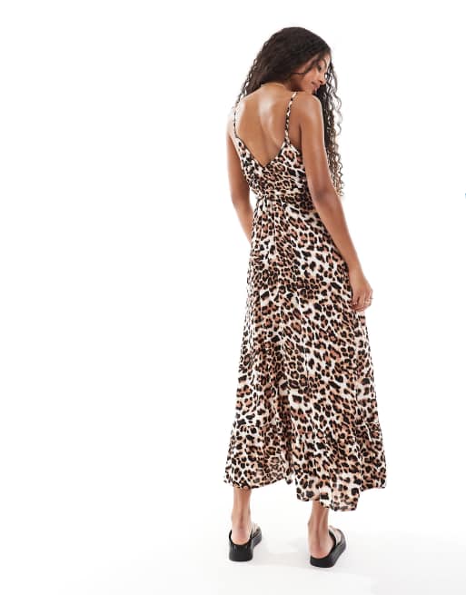 Vero Moda – Easy – Sukienka na ramiączkach do kostek we wzór w cętki, 2 z 4