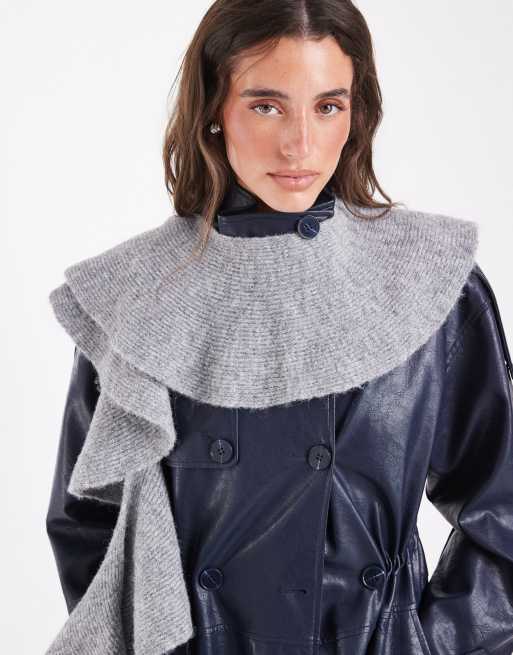 Vero Moda écharpe asymétrique gris clair chiné, 2 de 3