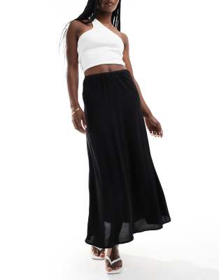 Vero Moda Elastic Waist Band Maxi Skirt In Black