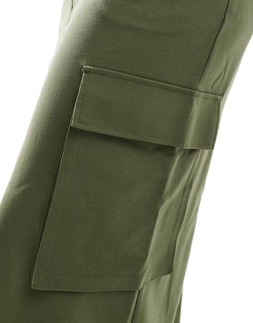 Vero Moda – Elegancka spódnica midi w kolorze khaki z kieszeniami, 5 z 5