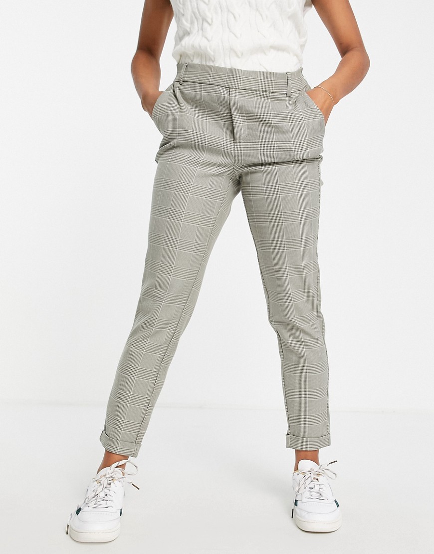 Vero Moda - Elegante cigarette broek in grijs met ruiten-Veelkleurig
