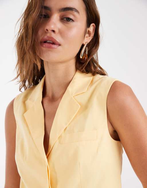 Vero Moda – Elegante, kastige Weste in Goldgelb, Kombiteil, 4 von 4