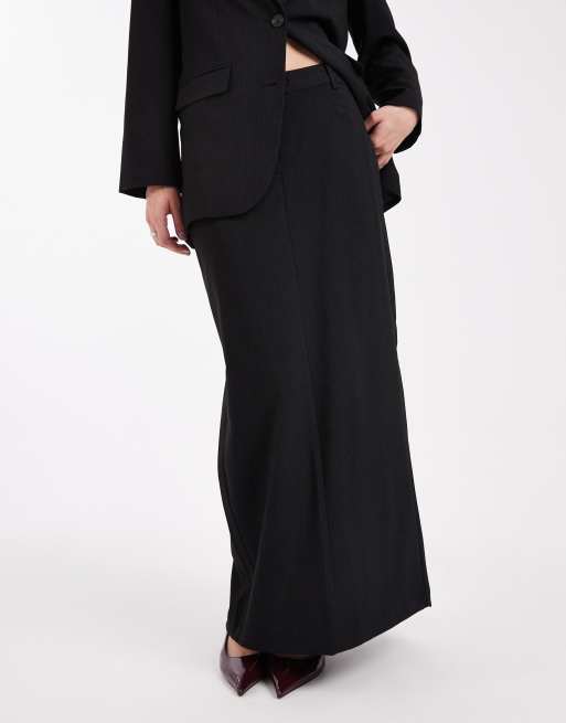 Vero Moda - Elegante maxirok met krijtstreep in zwart en wit, deel van co-ord set, 2 van 5