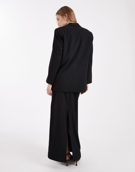 Vero Moda - Elegante maxirok met krijtstreep in zwart en wit, deel van co-ord set, 4 van 5