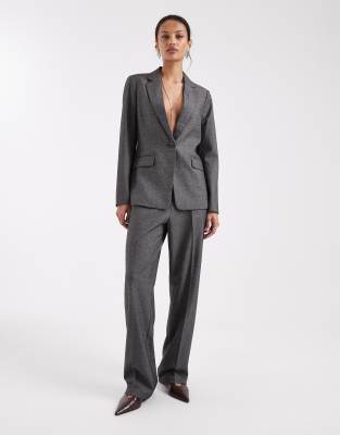 Vero Moda - Elegante Relaxed-Fit-Hose in meliertem Dunkelgrau, Kombiteil