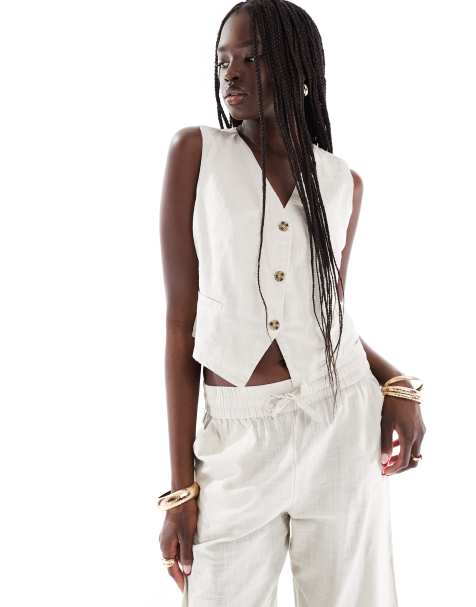 Vero Moda – Elegante Weste in Steinbeige, Kombiteil - view 1