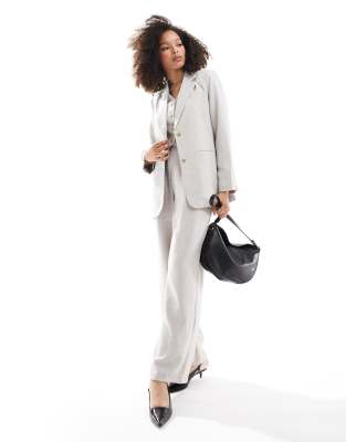 Vero Moda - Eleganter Blazer in meliertem Sand, Kombiteil-Neutral